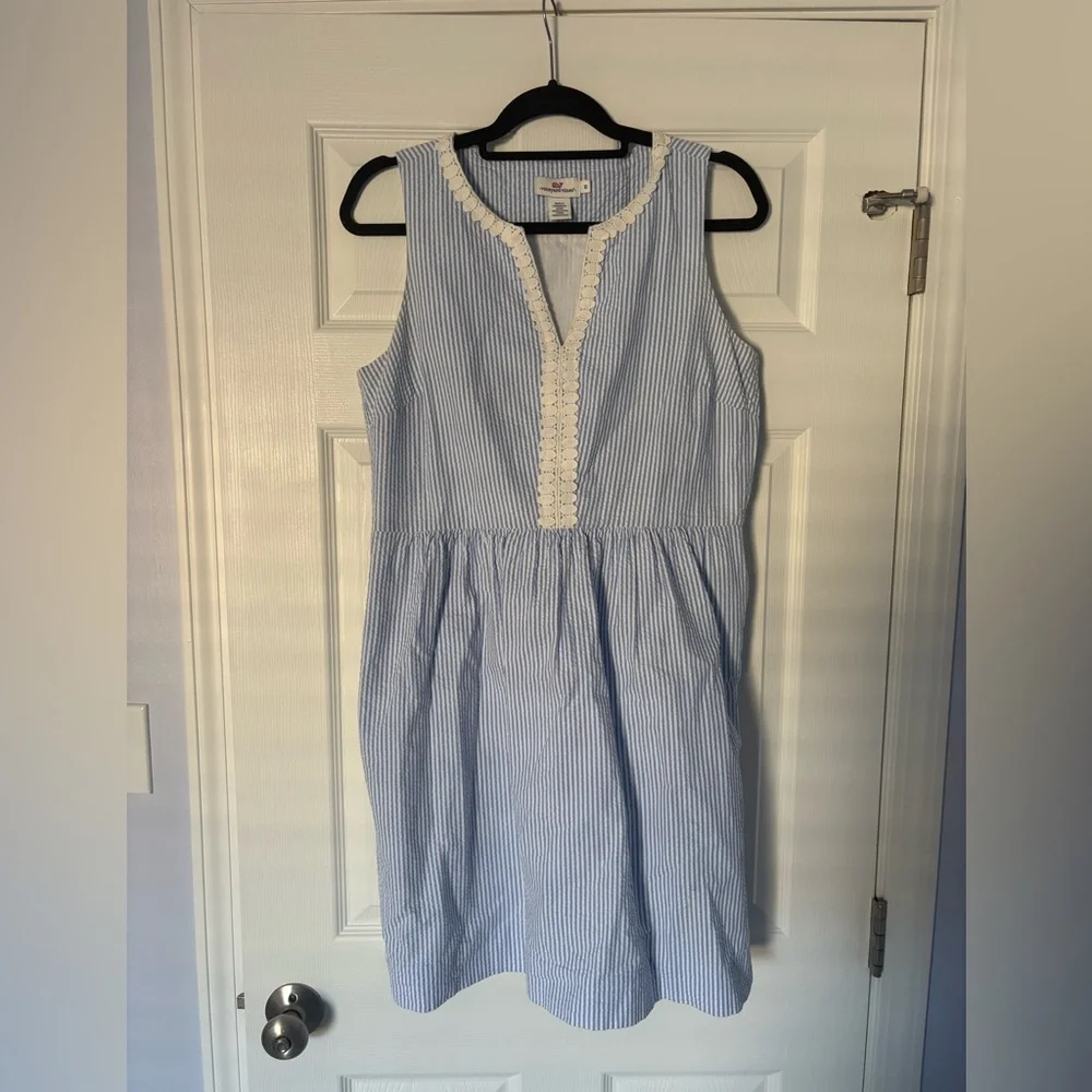 Vineyard Vines Blue Striped Dress - Picture 1 of 6